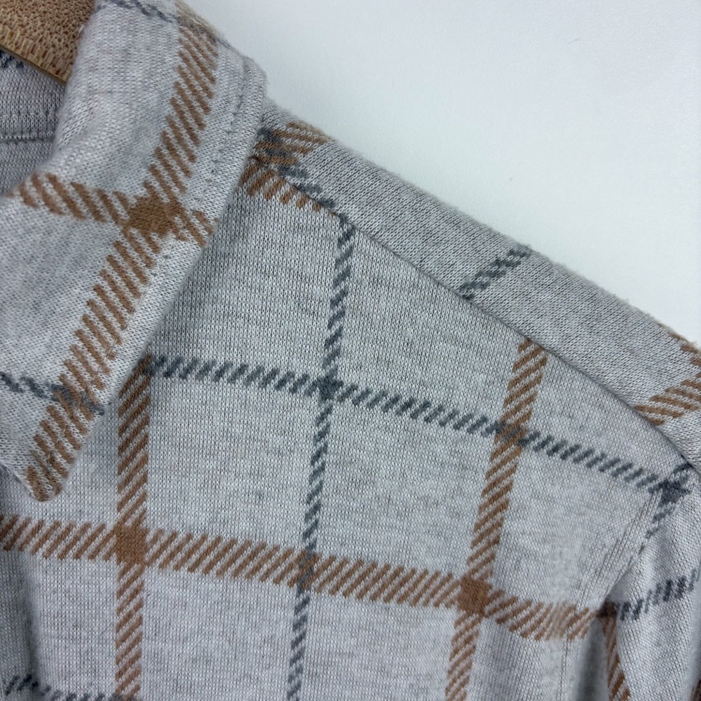 Faherty Legend Sweater Shirt Open Tundra Windowpane Plaid Flannel Small Mens - Picture 3 of 7